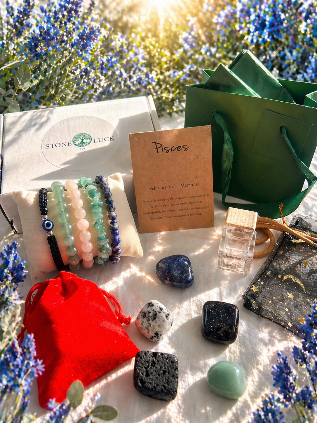 Zodiac Gift Box – Astrology Birthday Gift for All Zodiac Signs Natural stone