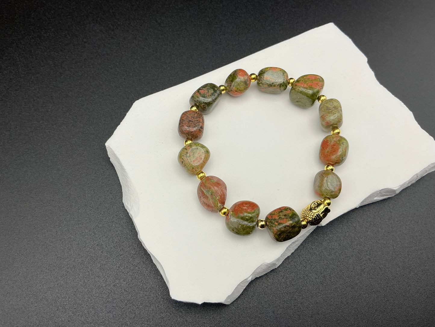 Unakite Buddha Bracelet