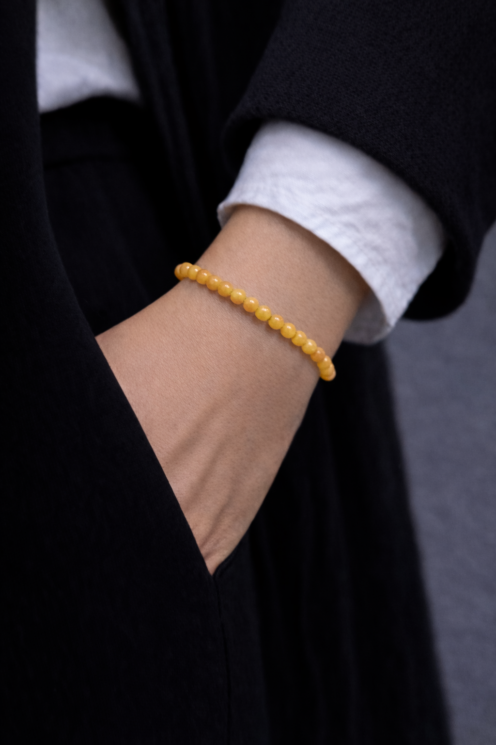 Gold Jade Bracelet 4mm Beads – Natural Stone