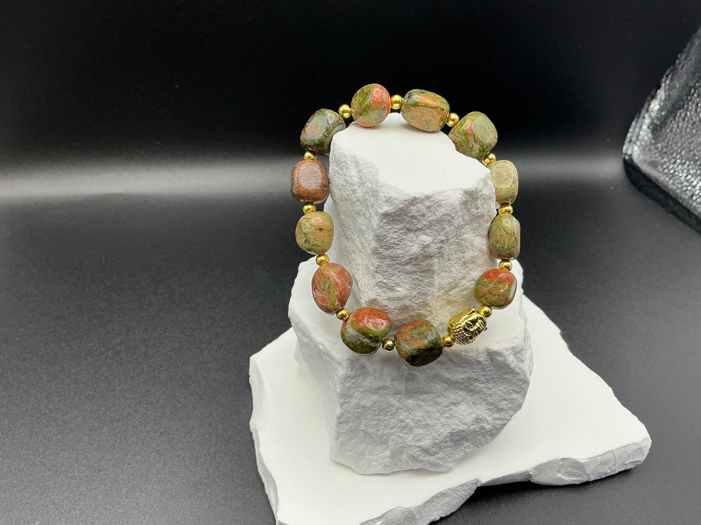 Unakite Buddha Bracelet