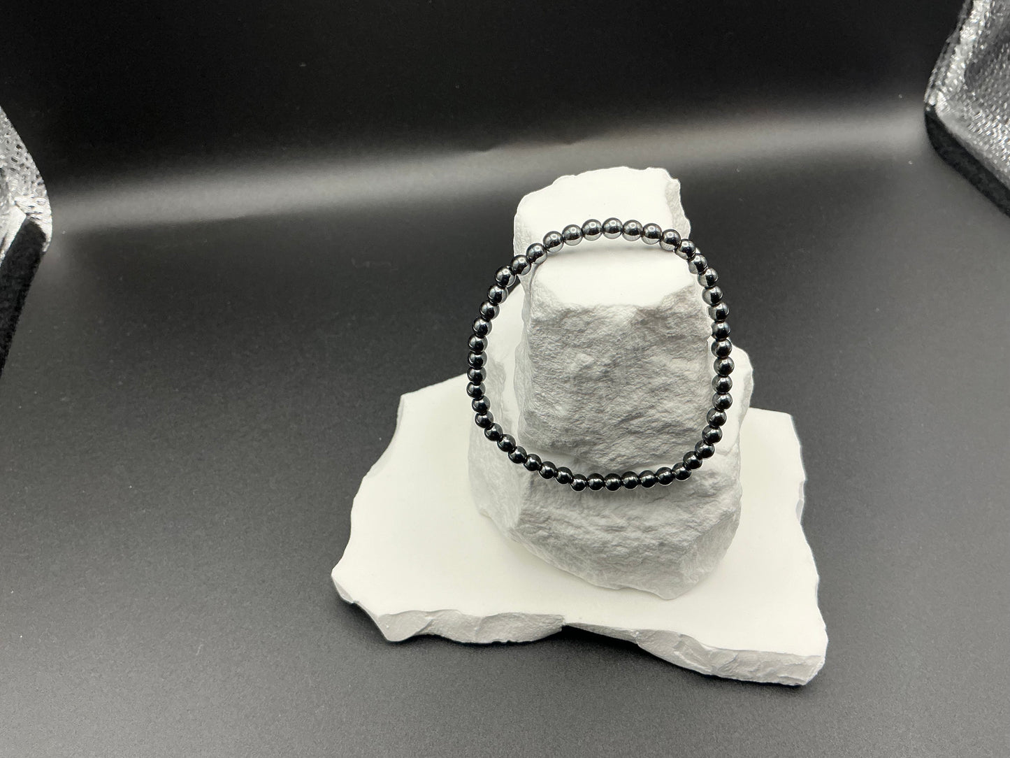 Hematite Bracelet 4mm Beads – Natural Stone