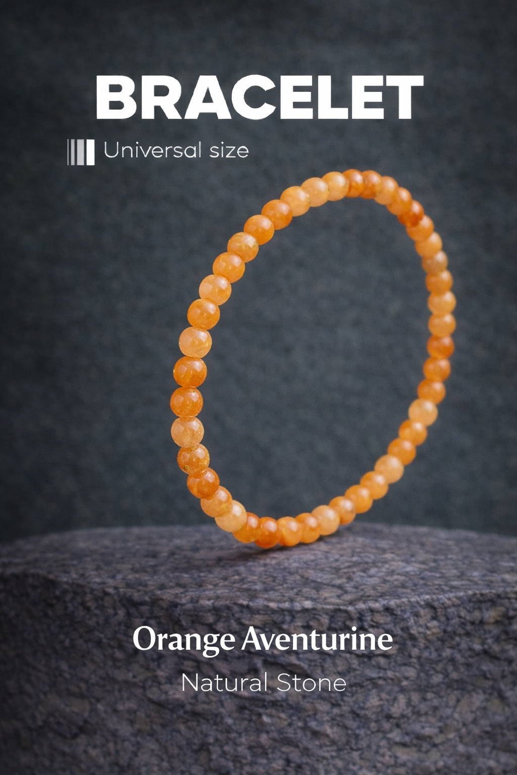 Orange Aventurine Bracelet 4mm Beads – Natural Stone