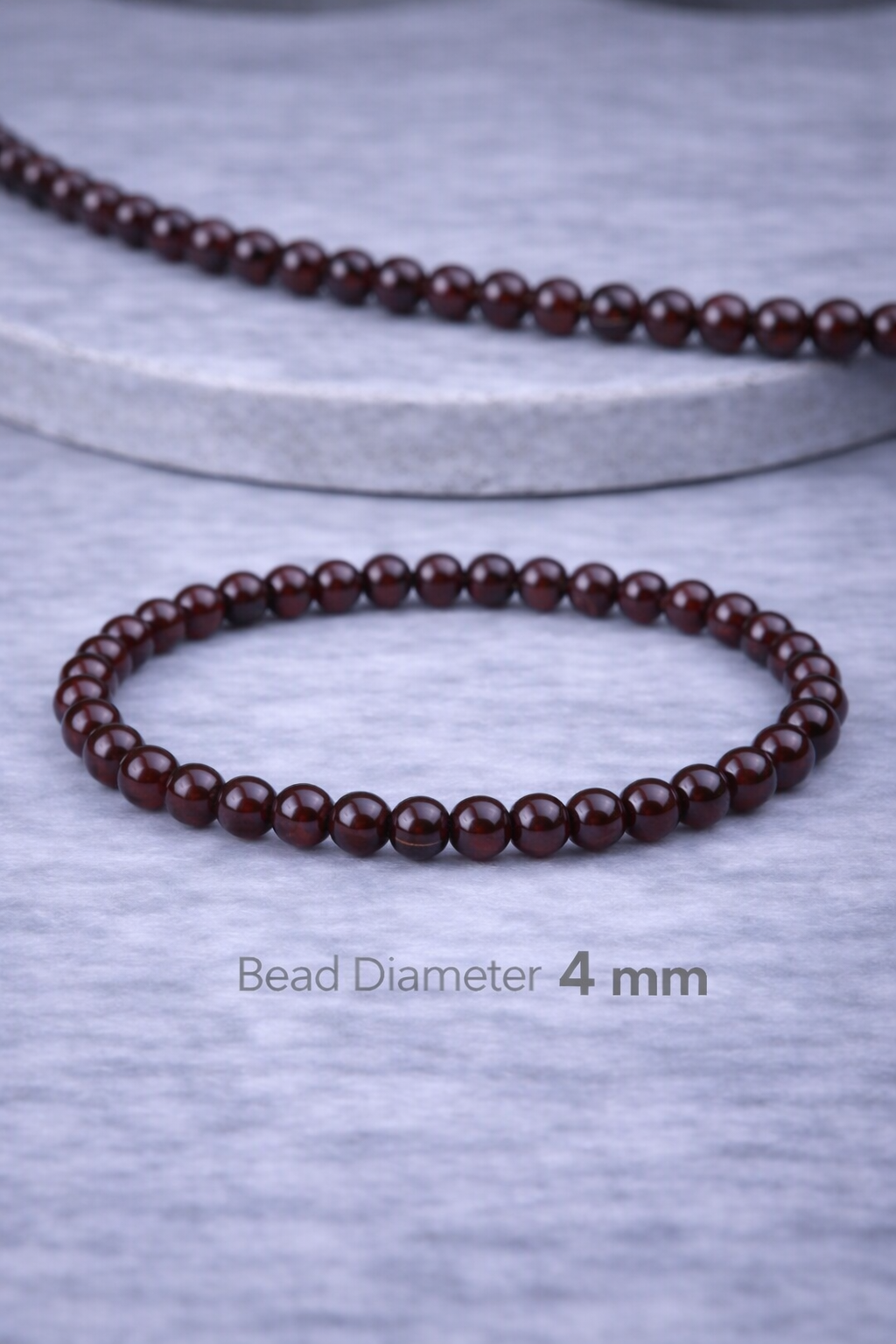 Garnet Bracelet 4mm Beads – Natural Stone
