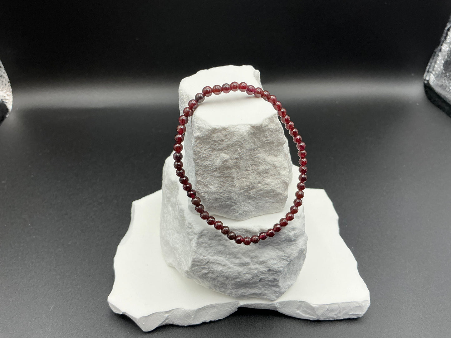 Garnet Bracelet 4mm Beads – Natural Stone