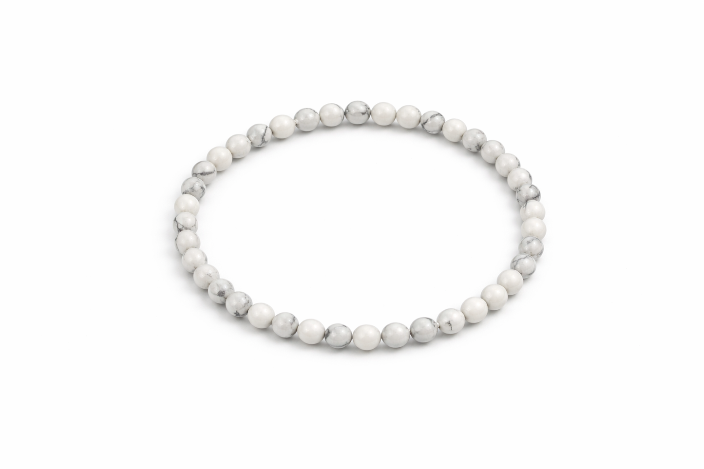 Howlite Bracelet 4mm Beads – Natural Stone