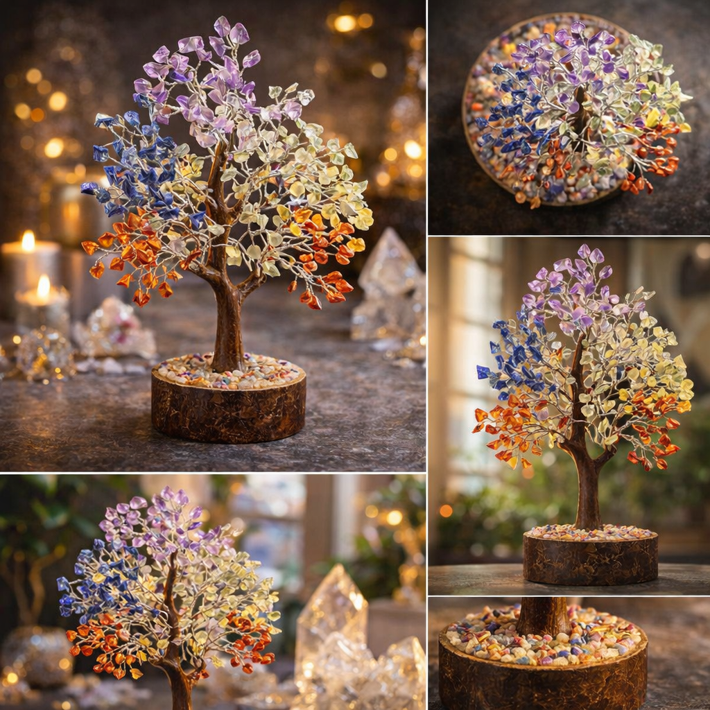 Tree of Life – 7 Chakra Gemstone Tree, 12” (Home & Office Decor)