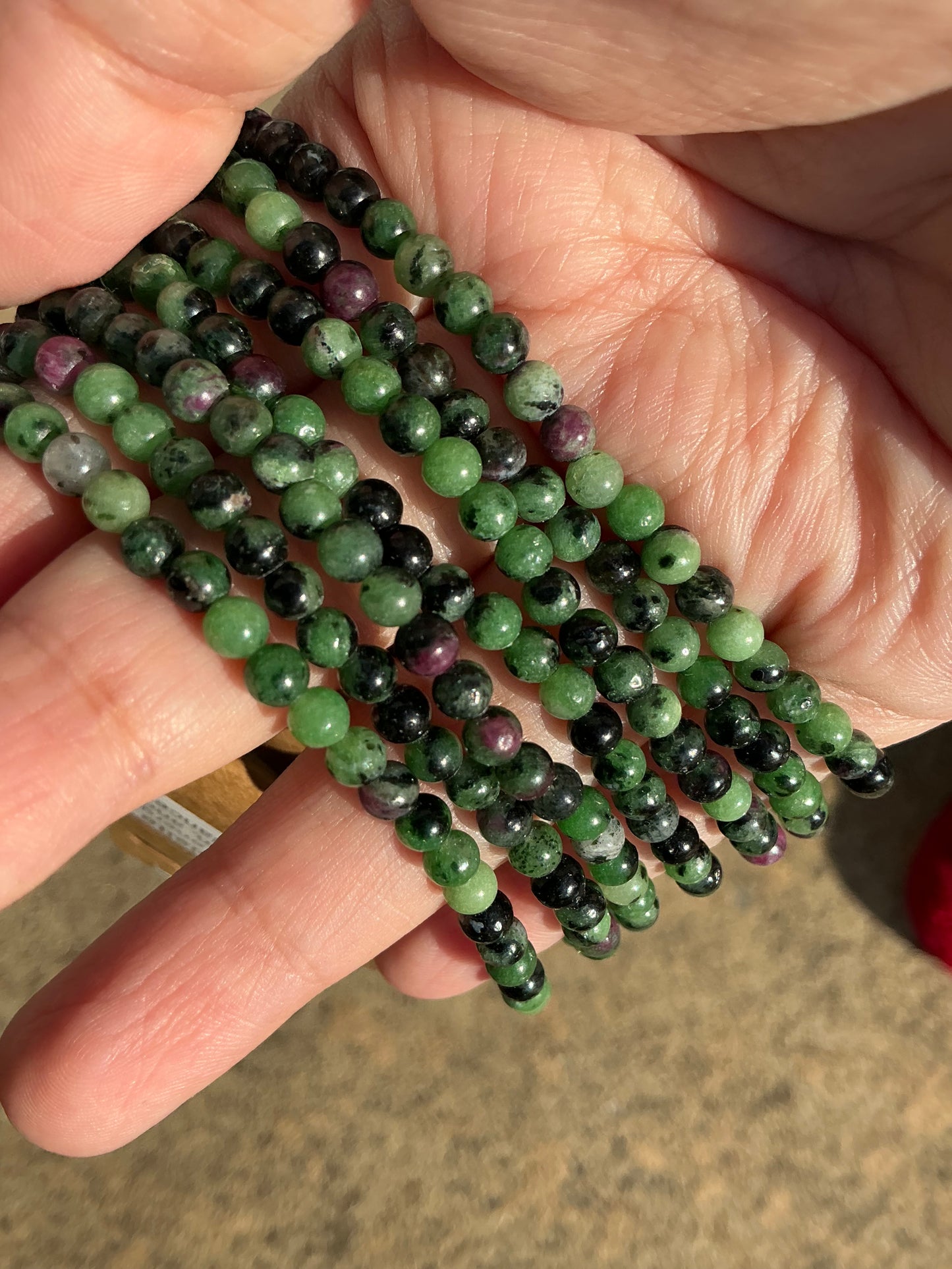 Ruby Zoisite Bracelet 4mm Beads – Natural Stone