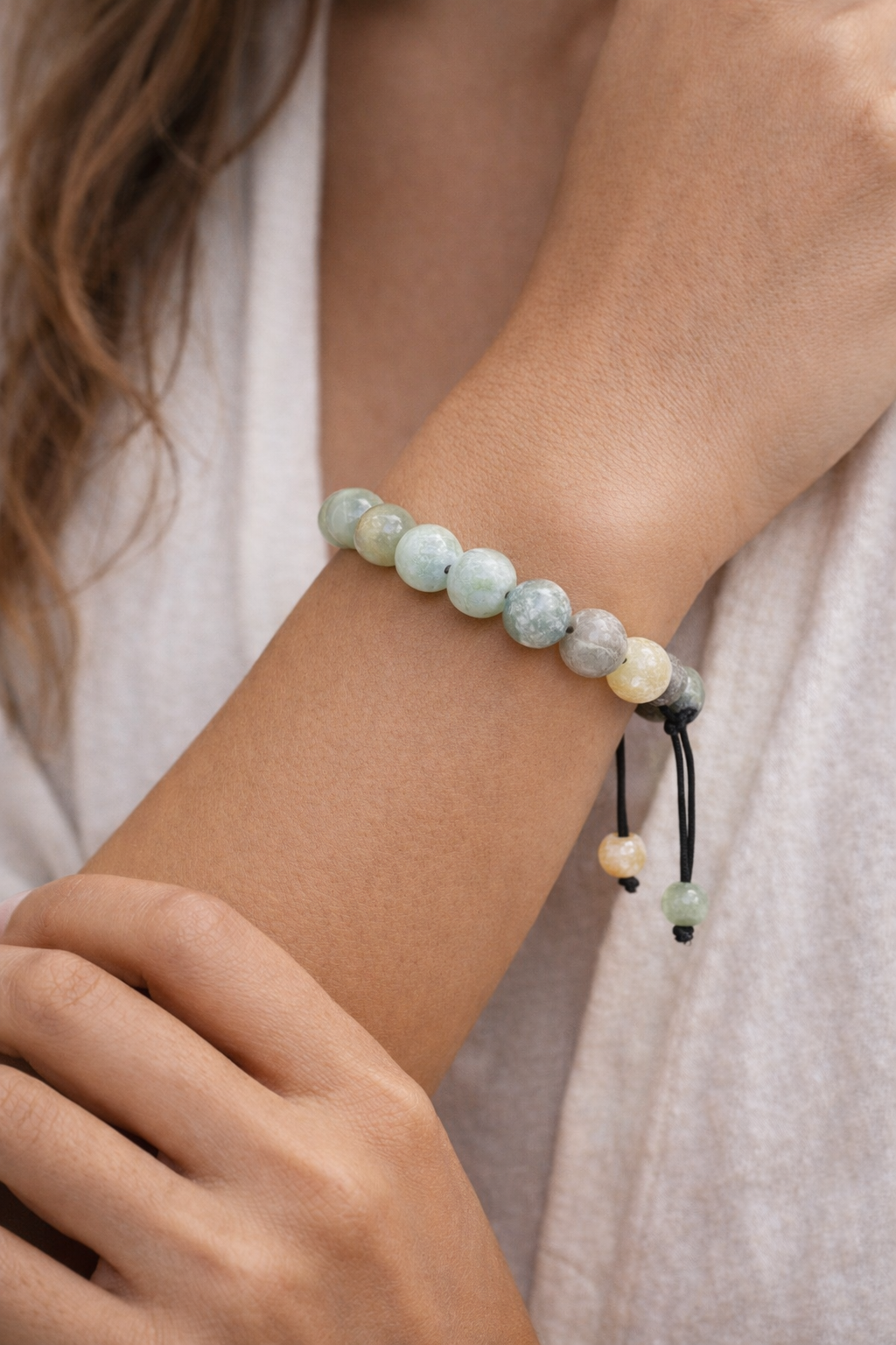 Amazonite Adjustable Bracelet – 10mm Natural Stone Beads