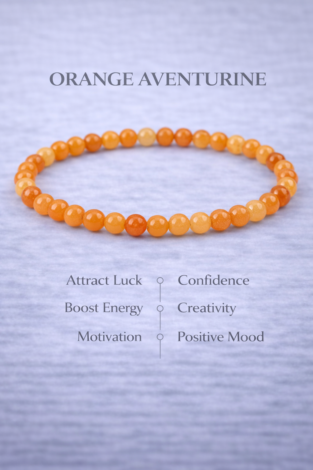 Orange Aventurine Bracelet 4mm Beads – Natural Stone