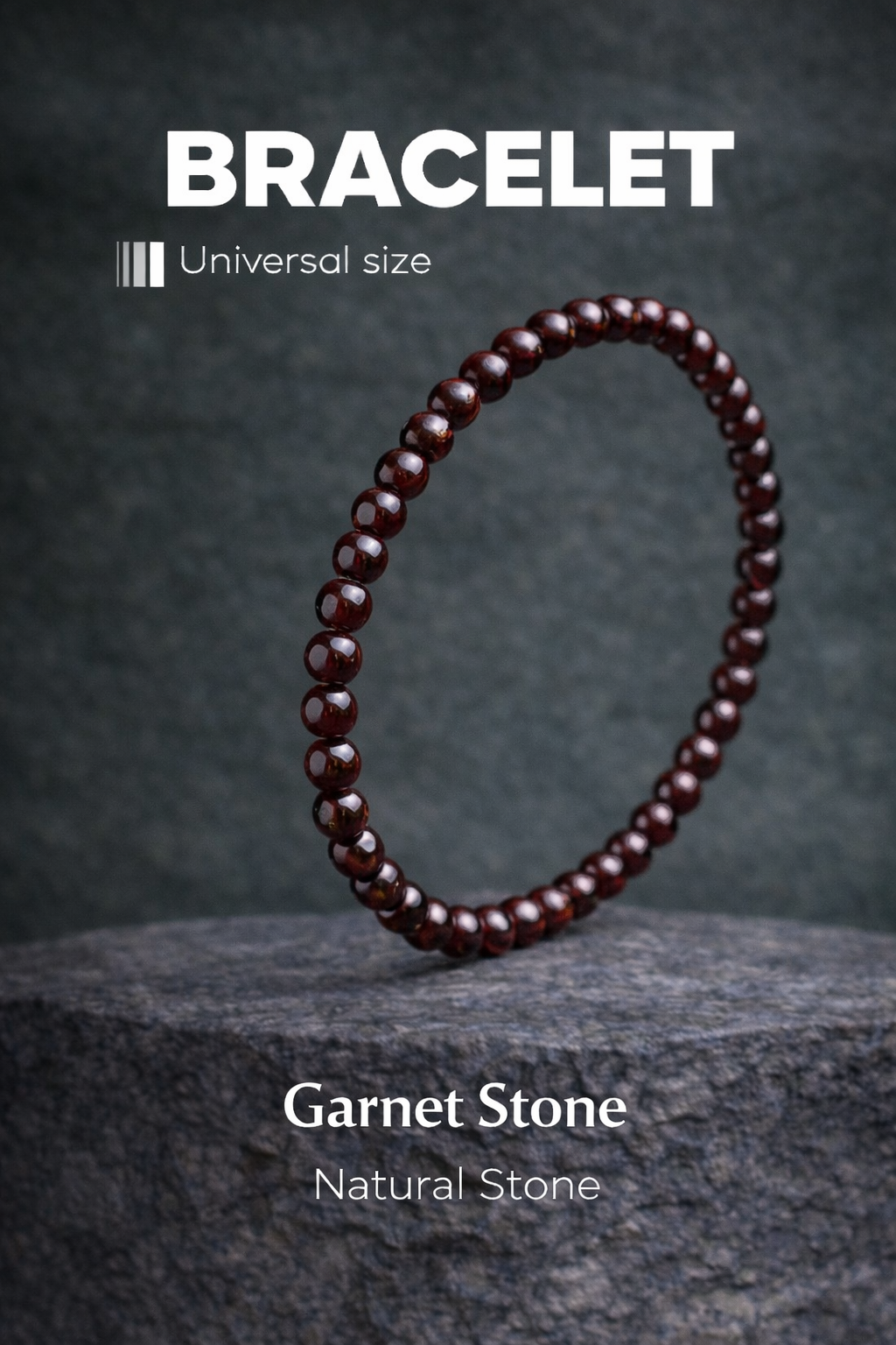 Garnet Bracelet 4mm Beads – Natural Stone