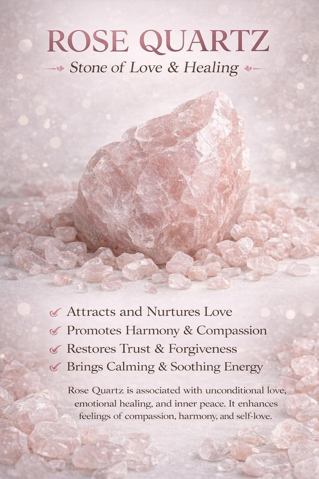 Rose Quartz Tree of Life — Luxury Crystal Decor (10 in)