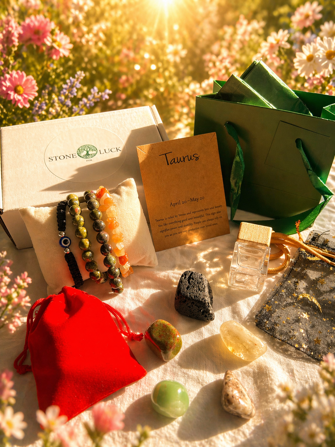 Zodiac Gift Box – Astrology Birthday Gift for All Zodiac Signs Natural stone