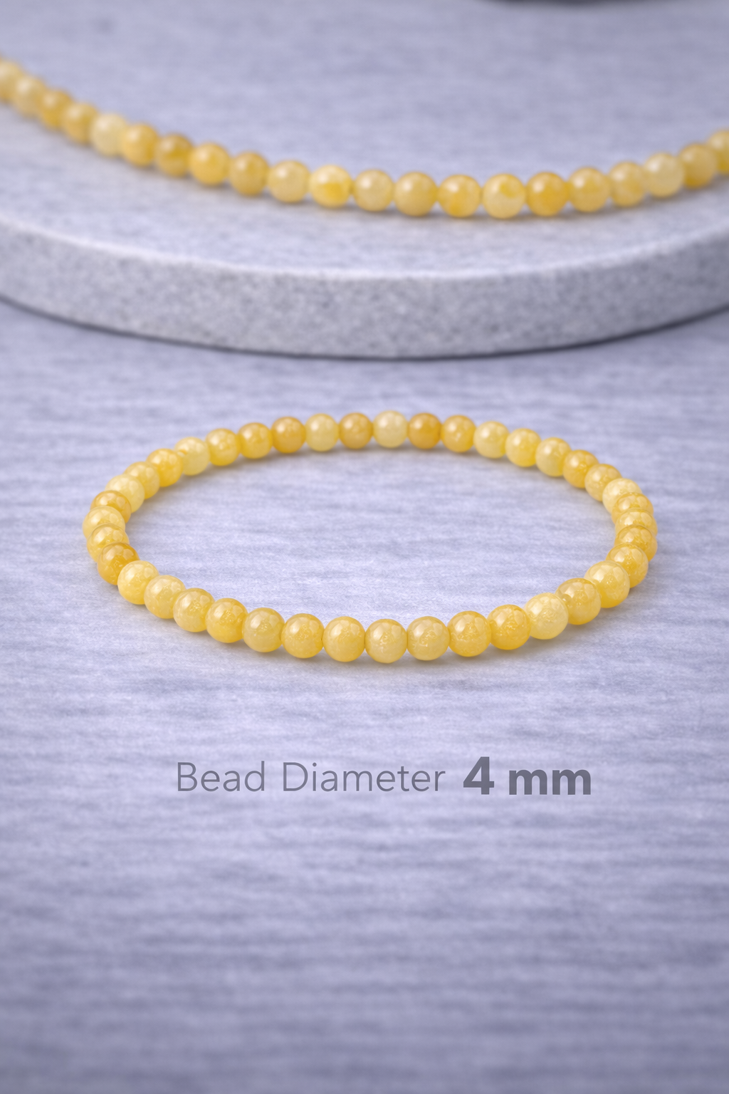 Gold Jade Bracelet 4mm Beads – Natural Stone