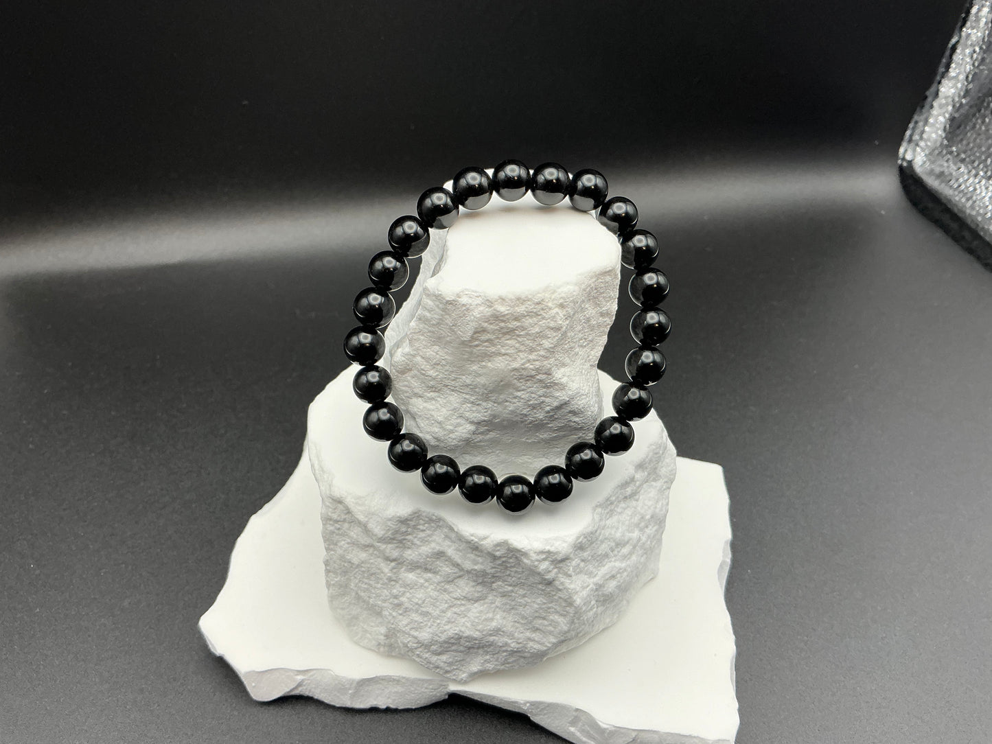 Black Tourmaline Bracelet (8mm) — Natural Stone Beads