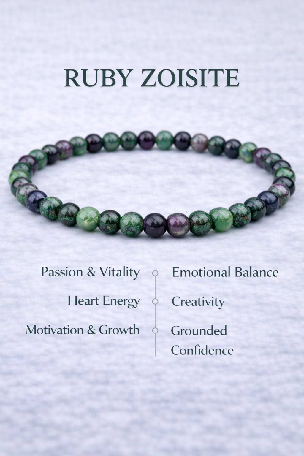 Ruby Zoisite Bracelet 4mm Beads – Natural Stone
