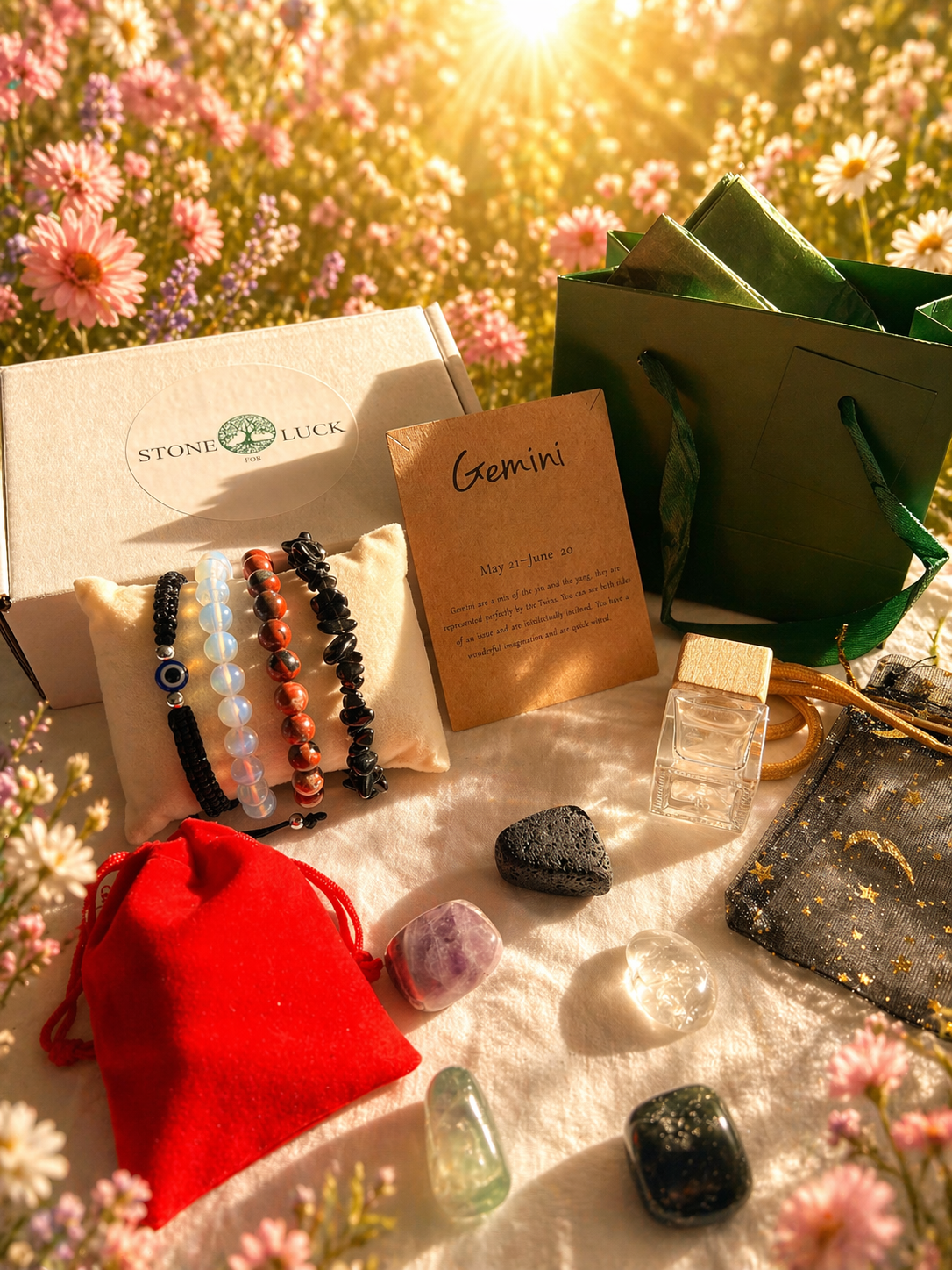 Zodiac Gift Box – Astrology Birthday Gift for All Zodiac Signs Natural stone