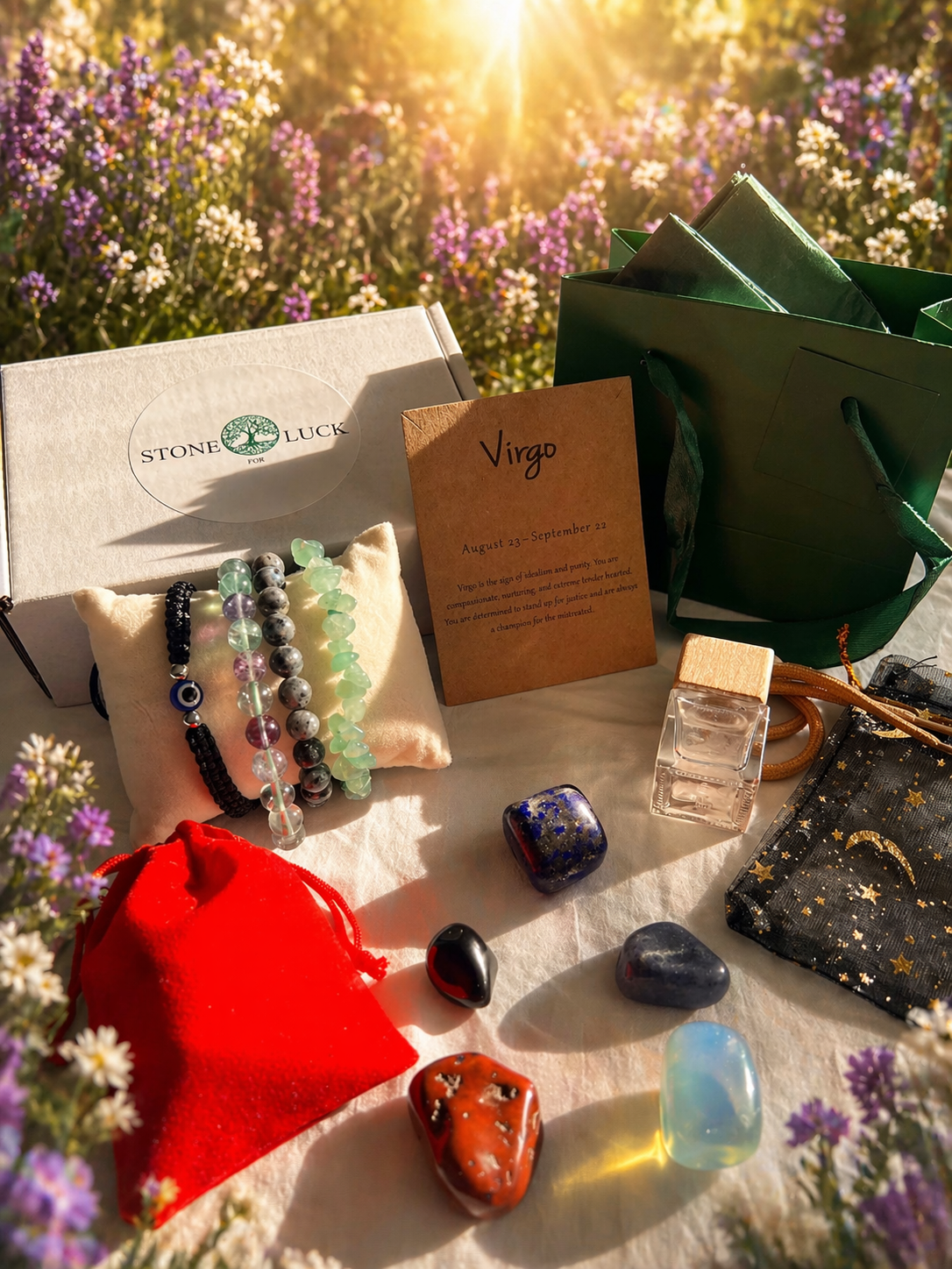 Zodiac Gift Box – Astrology Birthday Gift for All Zodiac Signs Natural stone