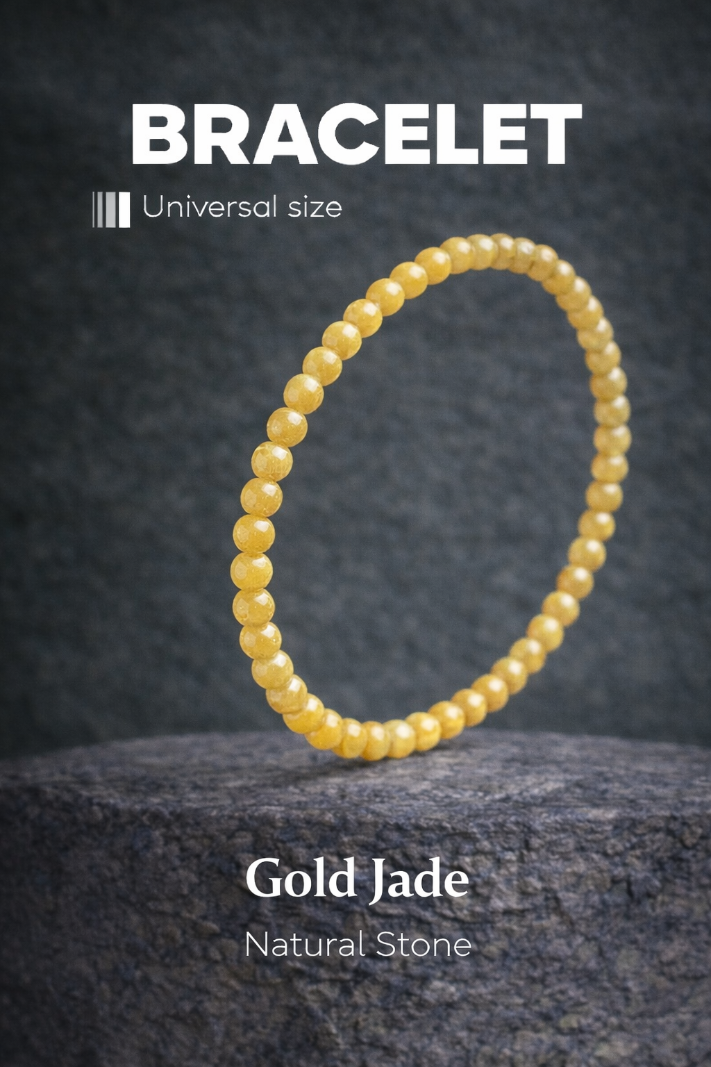 Gold Jade Bracelet 4mm Beads – Natural Stone
