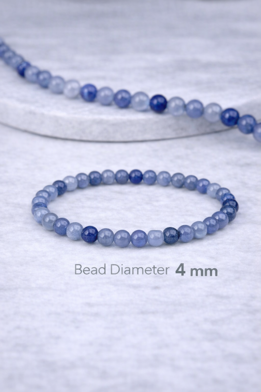 Blue Aventurine Bracelet 4mm – Natural Stone