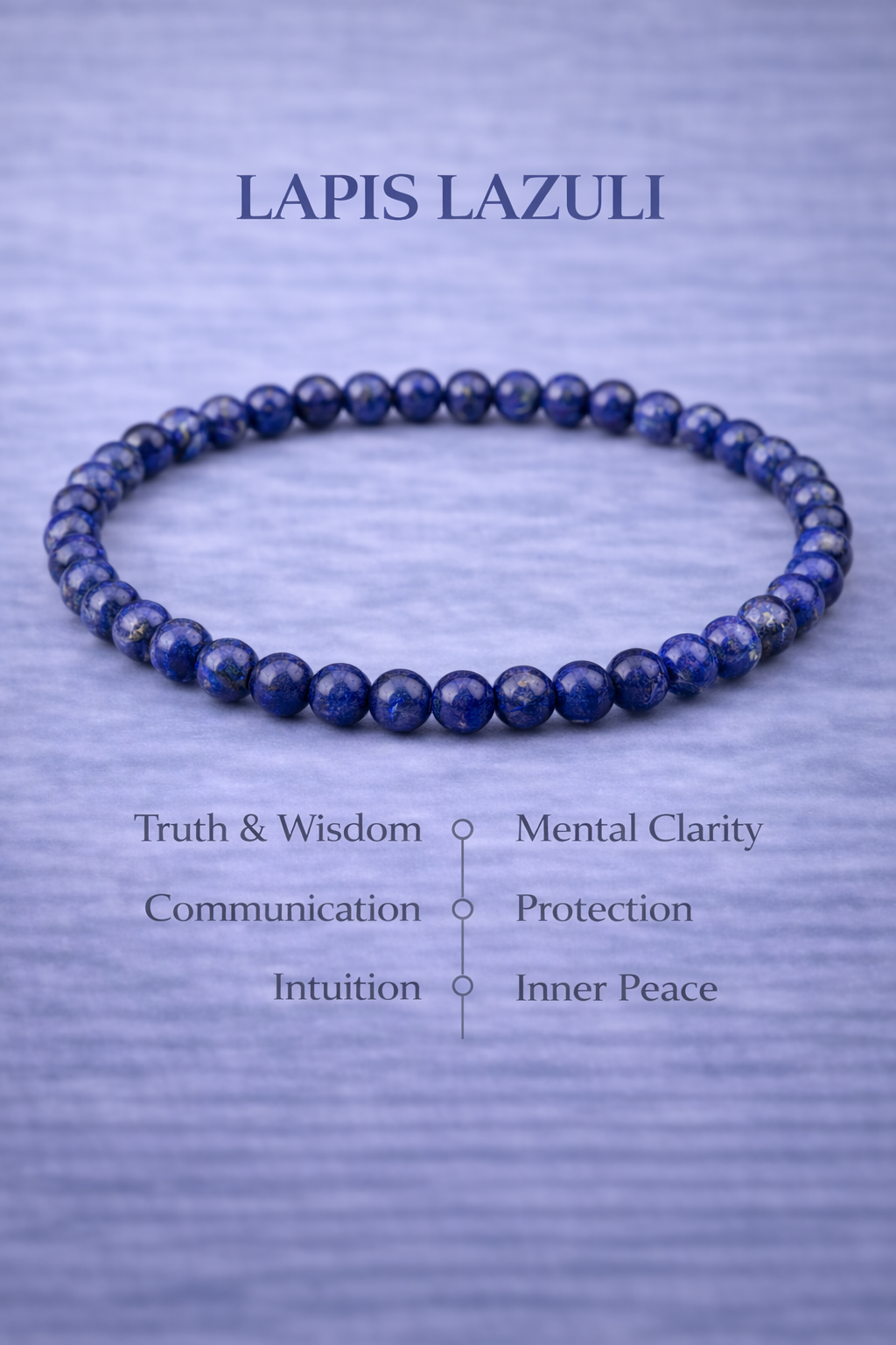 Lapis Lazuli Bracelet 4mm Beads – Natural Stone