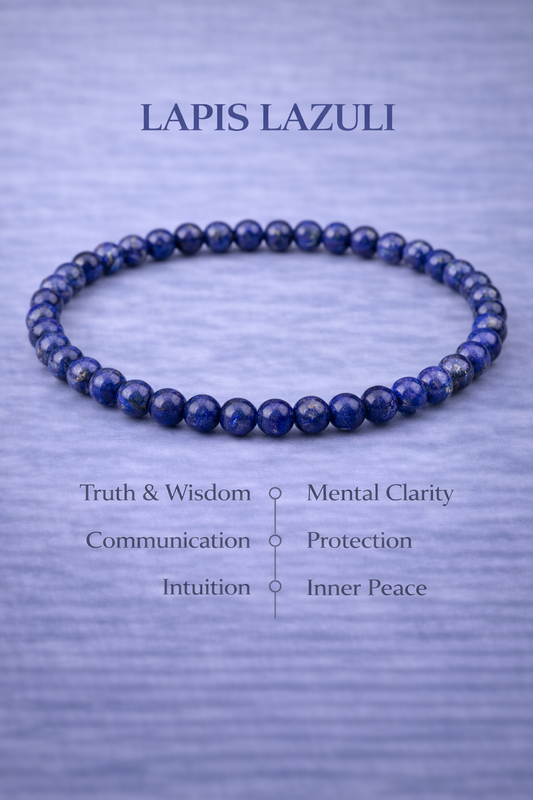 Lapis Lazuli Bracelet 4mm Beads – Natural Stone