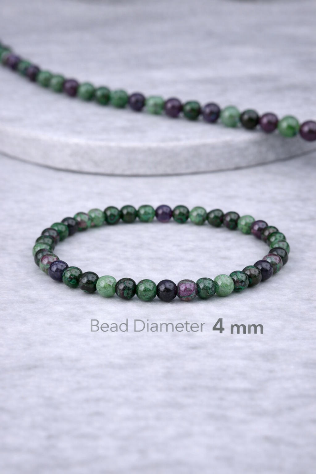 Ruby Zoisite Bracelet 4mm Beads – Natural Stone