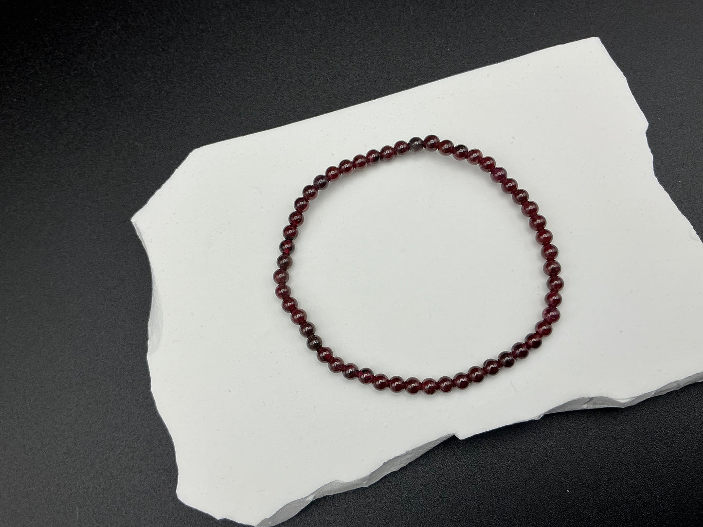 Garnet Bracelet 4mm Beads – Natural Stone