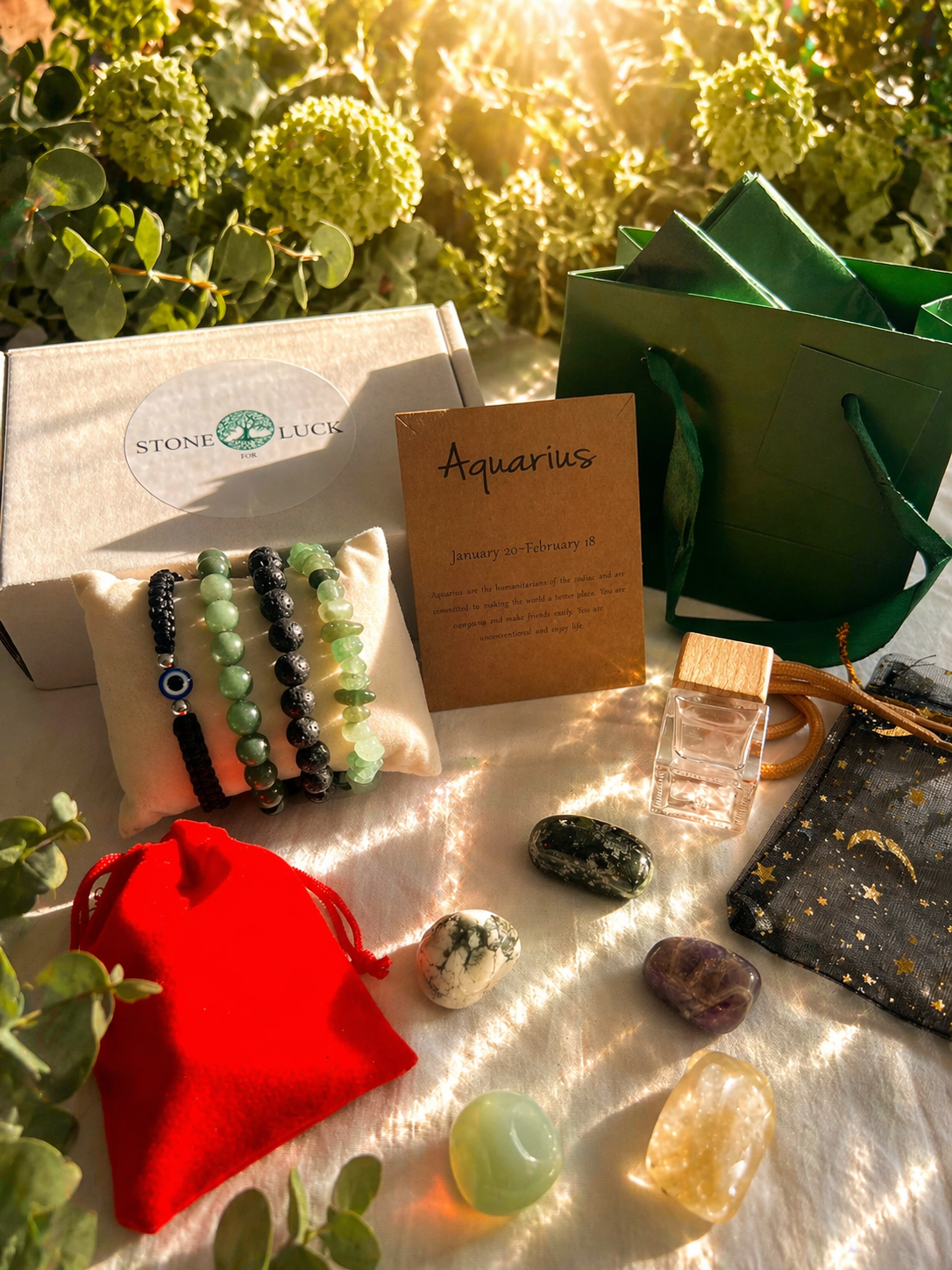 Zodiac Gift Box – Astrology Birthday Gift for All Zodiac Signs Natural stone