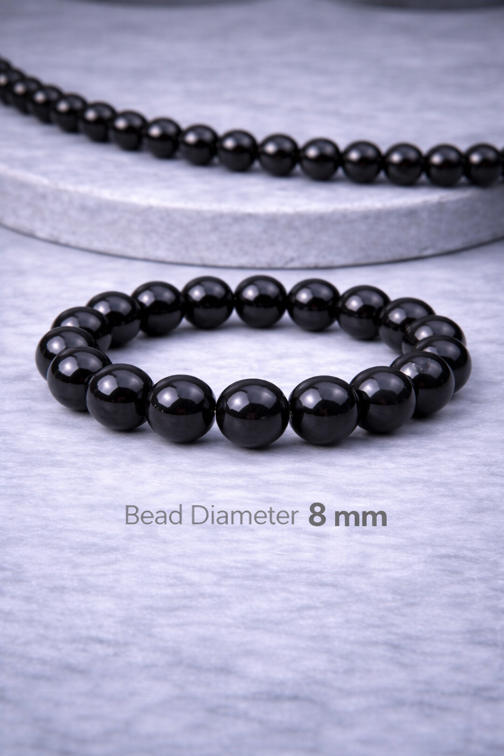 Black Tourmaline Bracelet (8mm) — Natural Stone Beads