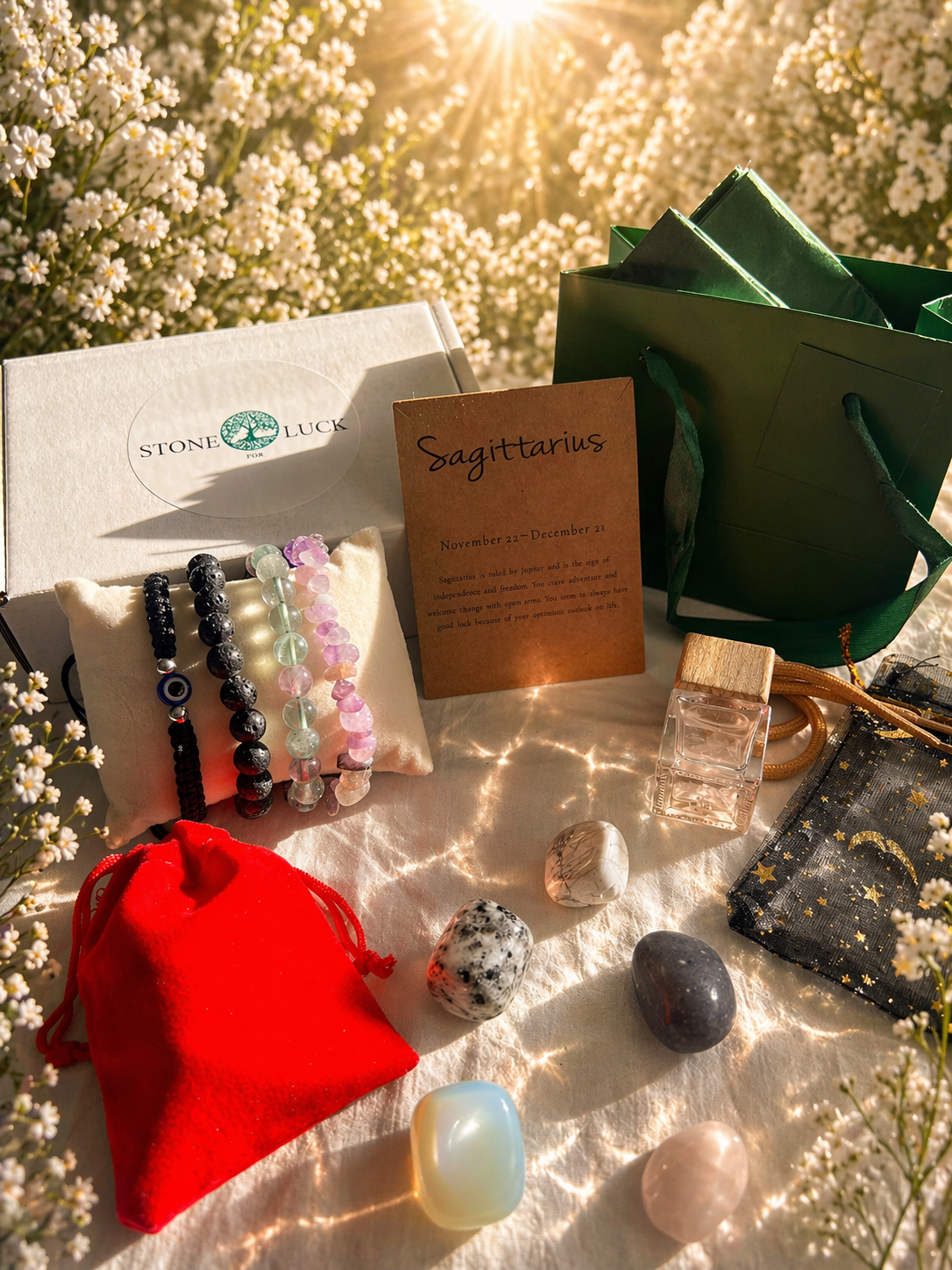 Zodiac Gift Box – Astrology Birthday Gift for All Zodiac Signs Natural stone