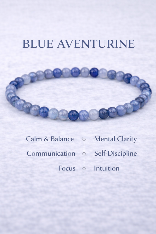Blue Aventurine Bracelet 4mm – Natural Stone