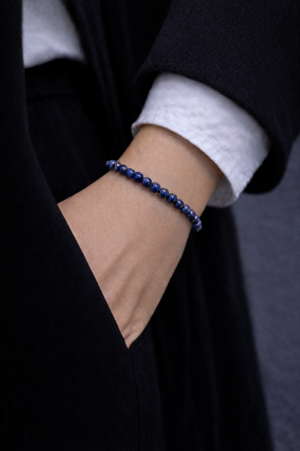 Lapis Lazuli Bracelet 4mm Beads – Natural Stone