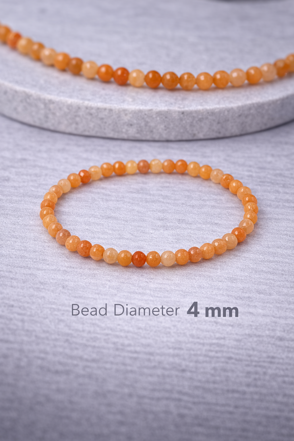 Orange Aventurine Bracelet 4mm Beads – Natural Stone