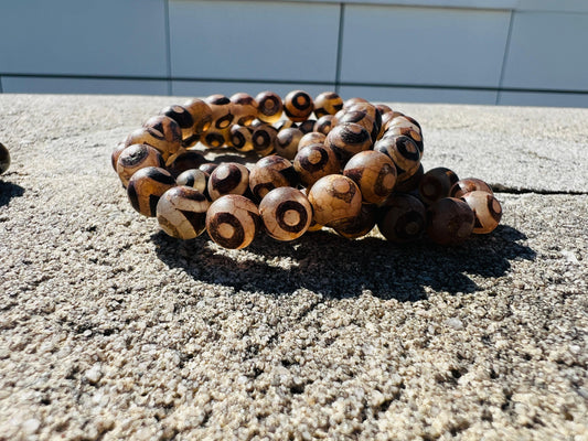 🕉️ Tibetan Agate Bracelet | Protection, Strength & Spiritual Energy